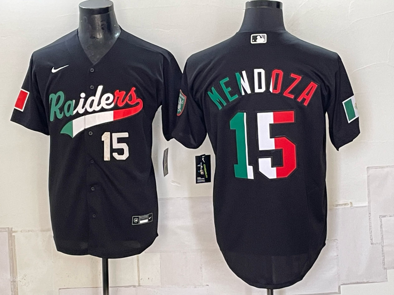 Men 2026 Oakland Raiders #15 Mendoza black Nike Limited NFL Jersey 0930123